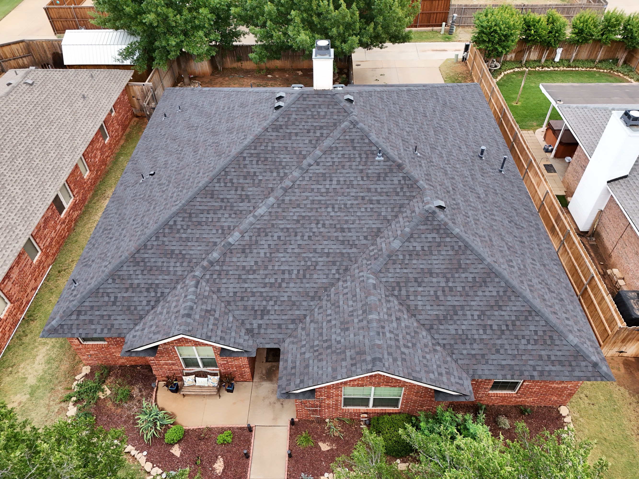 Charcoal shingle reroof