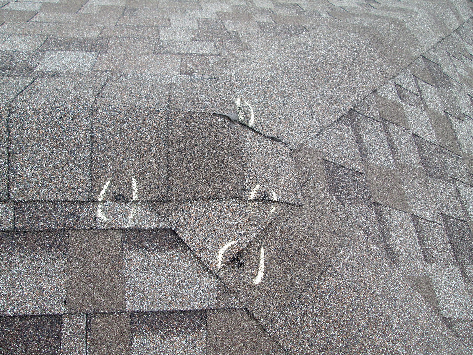 Hail damage · chalk markings